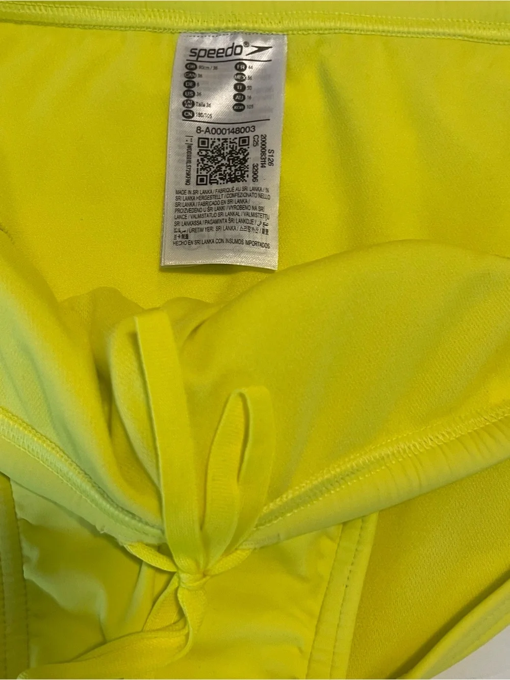 Speedo Swim Brief Mens Size 36 Yellow New With Tags Lemon Drizzle